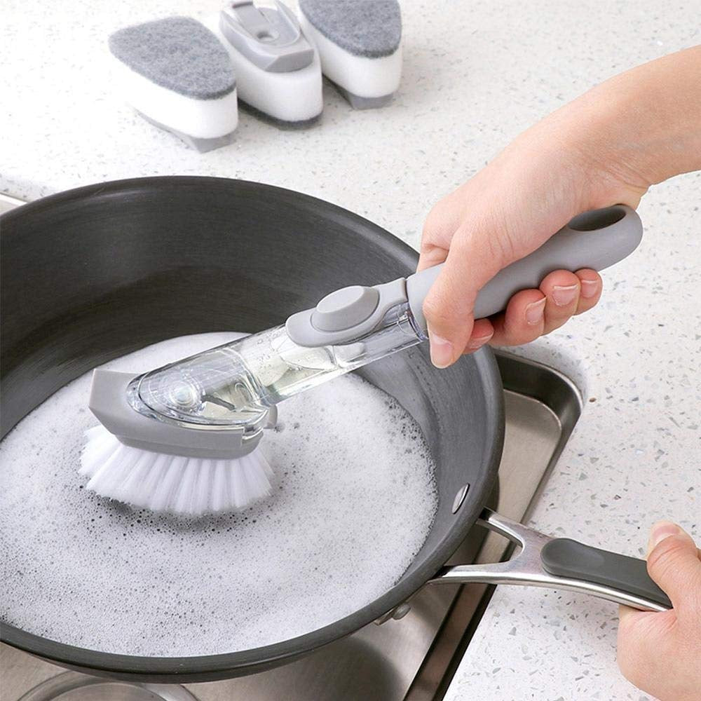 Home & Kitchen Cleaning Brushes, Scrubber, Soap Dispenser Scrub Brush for Pans Pots and Bathtub Sink (5 In 1 / 2 In 1) Home & Kitchen Cleaning Brushes, Scrubber, Soap Dispenser Scrub Brush for Pans Pots and Bathtub Sink (5 In 1 / 2 In 1)